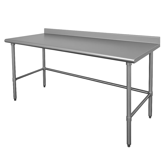 Advance Tabco TFAG-247 84" 16 ga Work Table w/ 430 Series Stainless Top, 1 1/2" Backsplash-cityfoodequipment.com