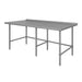 Advance Tabco TFLG-368 96" 14 ga Work Table w/ Open Base & 304 Series Stainless Top, 1 1/2" Backsplash-cityfoodequipment.com