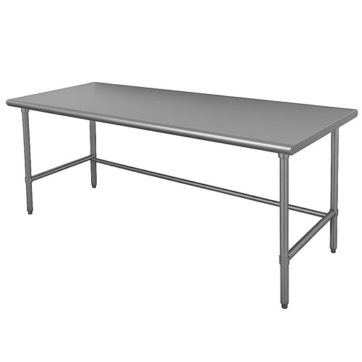 Advance Tabco TGLG-367 84" 14 ga Work Table w/ Open Base & 304 Series Stainless Flat Top-cityfoodequipment.com