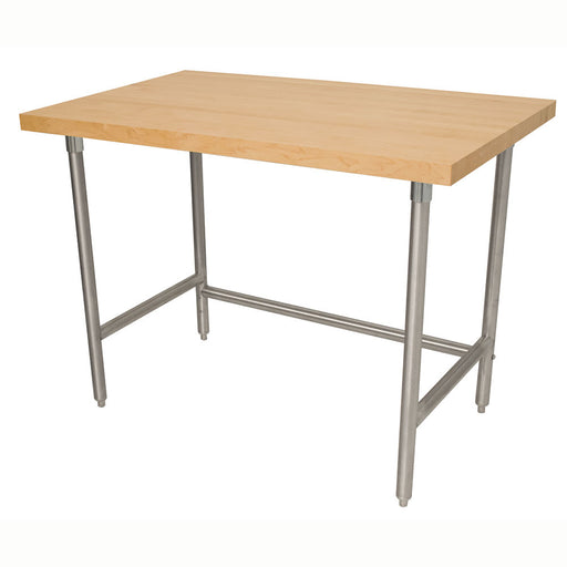 Advance Tabco TH2S-246 1 3/4" Maple Top Work Table w/ Open Base, 72"L x 24"D-cityfoodequipment.com