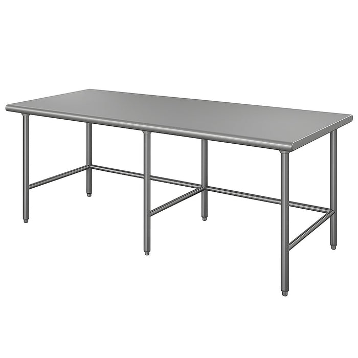 Advance Tabco TELAG-240-X 96" 16 ga Work Table w/ 430 Series Stainless Flat Top-cityfoodequipment.com