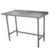 Advance Tabco TSFLAG-365-X 60" 16 ga Work Table w/ 430 Series Stainless Top, 1 1/2" Backsplash-cityfoodequipment.com