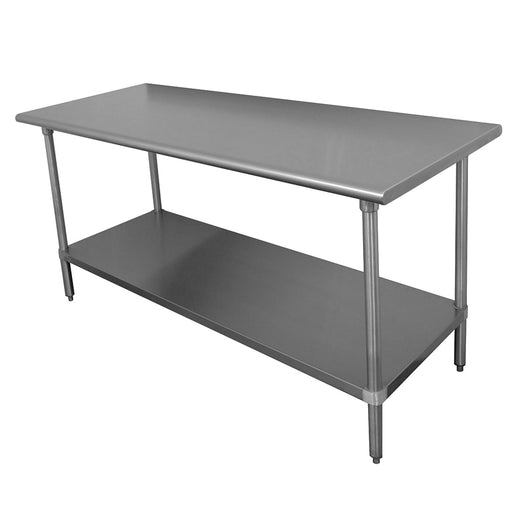 Advance Tabco TTS-305 60" 18 ga Work Table w/ Undershelf & 430 Series Stainless Flat Top-cityfoodequipment.com