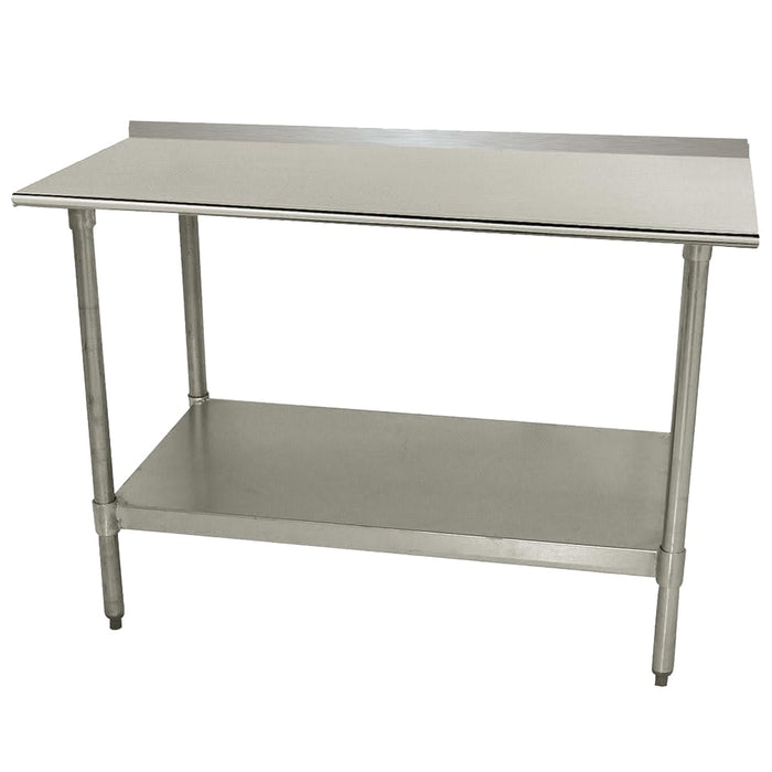 Advance Tabco TTF-242 24" 18 ga Work Table w/ Undershelf & 430 Series Stainless Top, 1 1/2" Backsplash-cityfoodequipment.com