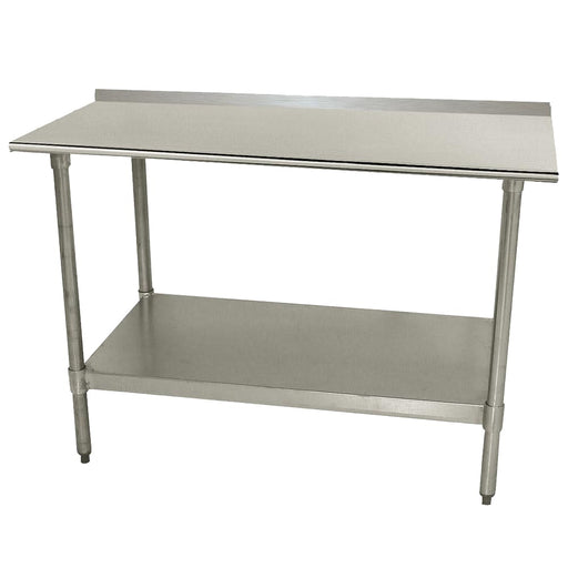 Advance Tabco TTF-305 60" 18 ga Work Table w/ Undershelf & 430 Series Stainless Top, 1 1/2" Backsplash-cityfoodequipment.com