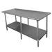 Advance Tabco TTF-308 96" 18 ga Work Table w/ Undershelf & 430 Series Stainless Top, 1 1/2" Backsplash-cityfoodequipment.com