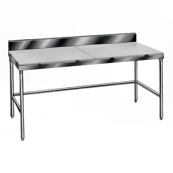 Advance Tabco TSPS-247 84" Poly Top Work Table w/ 6" Backsplash & 5/8" Top, Stainless Base, 24"D-cityfoodequipment.com