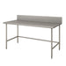 Advance Tabco TVKG-245 60" 14 ga Work Table w/ 304 Series Stainless Top, 10" Backsplash-cityfoodequipment.com
