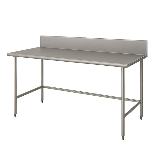Advance Tabco TVKS-306 72" 14 ga Work Table w/ 304 Series Stainless Top, 10" Backsplash-cityfoodequipment.com