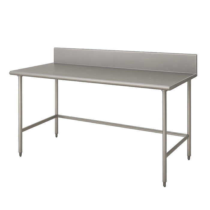 Advance Tabco TVKS-306 72" 14 ga Work Table w/ 304 Series Stainless Top, 10" Backsplash-cityfoodequipment.com