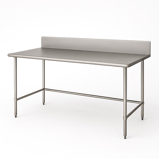 Advance Tabco TVKS-366 72" 14 ga Work Table w/ 304 Series Stainless Top, 10" Backsplash-cityfoodequipment.com