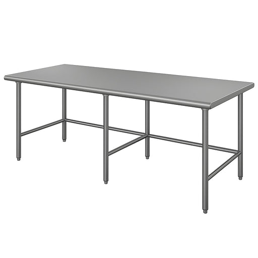 Advance Tabco TVLG-4810 120" 14 ga Work Table w/ Open Base & 304 Series Stainless Marine Top-cityfoodequipment.com