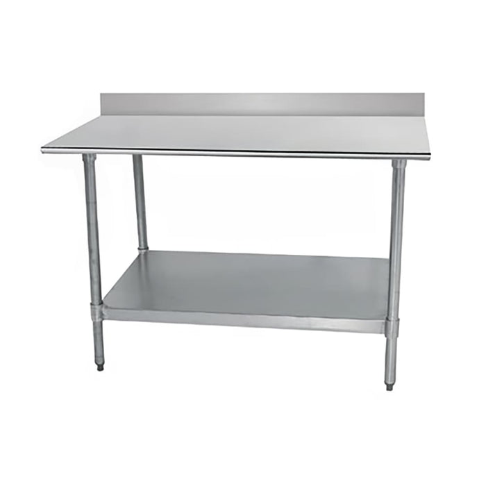 Advance Tabco TTK-306-X 72" 18 ga Work Table w/ Undershelf & 430 Series Stainless Top, 5" Backsplash-cityfoodequipment.com