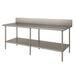 Advance Tabco VKG-249 108" 14 ga Work Table w/ Undershelf & 304 Series Stainless Marine Top, 10" Backsplash-cityfoodequipment.com