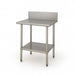 Advance Tabco VKS-240 30" 14 ga Work Table w/ Undershelf & 304 Series Stainless Top, 10" Backsplash-cityfoodequipment.com