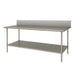 Advance Tabco VKS-246 72" 14 ga Work Table w/ Undershelf & 304 Series Stainless Top, 10" Backsplash-cityfoodequipment.com