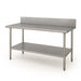 Advance Tabco VKS-304 48" 14 ga Work Table w/ Undershelf & 304 Series Stainless Top, 10" Backsplash-cityfoodequipment.com