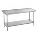 Advance Tabco VLG-300 30" 14 ga Work Table w/ Undershelf & 304 Series Stainless Flat Top-cityfoodequipment.com