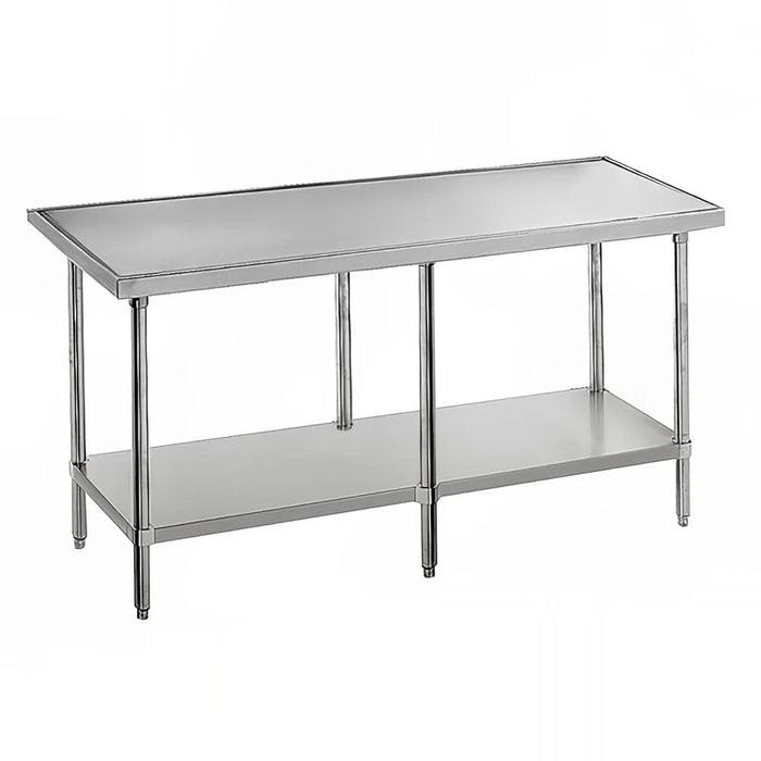 Advance Tabco VLG-3612 144" 14 ga Work Table w/ Undershelf & 304 Series Stainless Marine Top-cityfoodequipment.com