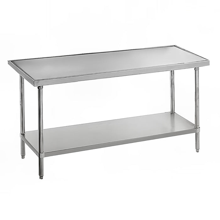 Advance Tabco VLG-364 48" 14 ga Work Table w/ Undershelf & 304 Series Stainless Flat Top-cityfoodequipment.com