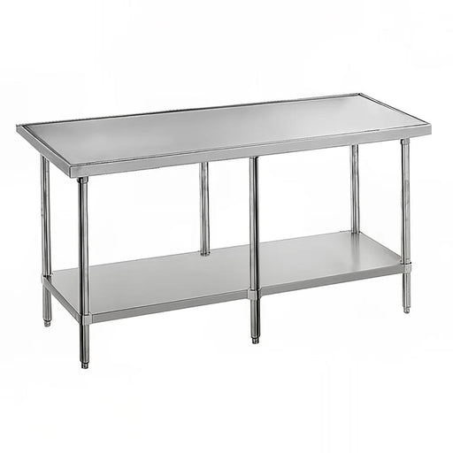 Advance Tabco VLG-488 96" 14 ga Work Table w/ Undershelf & 304 Series Stainless Marine Top-cityfoodequipment.com