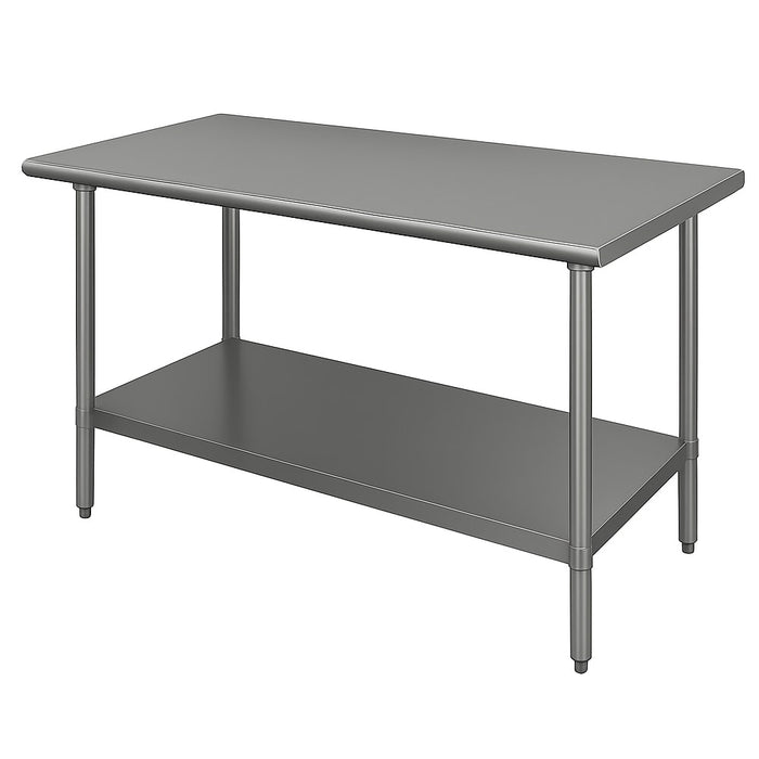 Advance Tabco VSS-485 60" 14 ga Work Table w/ Undershelf & 304 Series Stainless Flat Top-cityfoodequipment.com