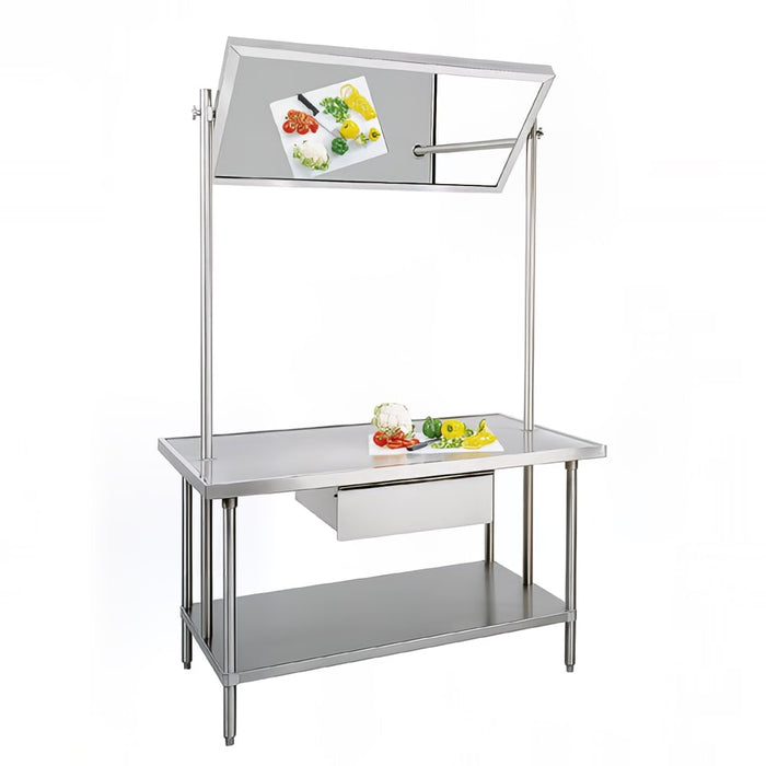 Advance Tabco VSS-DT-366 72" 14 ga Demo Table w/ Undershelf & 304 Series Stainless Flat Top-cityfoodequipment.com