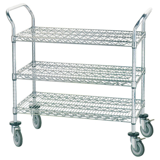 Advance Tabco WUC-1836R 3 Level Chrome Plated Utility Cart w/ 800 lb Capacity, Flat Ledges-cityfoodequipment.com