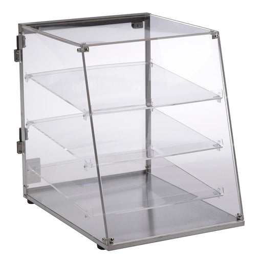 Antunes DC-14A-9500711 3 Tier Angled Pastry Display Case W/ Rear Door - Acrylic, Clear-cityfoodequipment.com