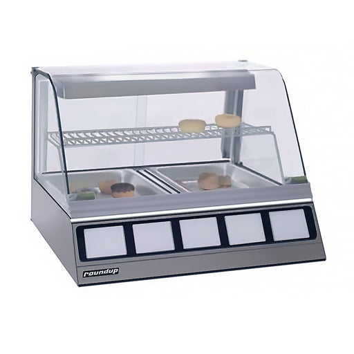 Antunes DCH-200 30 1/4" Full Service Countertop Heated Display Case - (2) Shelves, 120v-cityfoodequipment.com