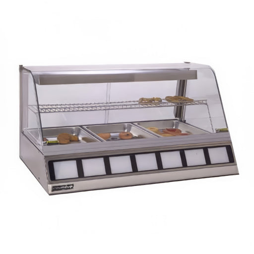 Antunes DCH-300 42 1/2" Full Service Countertop Heated Display Case - (2) Shelves, 120v-cityfoodequipment.com