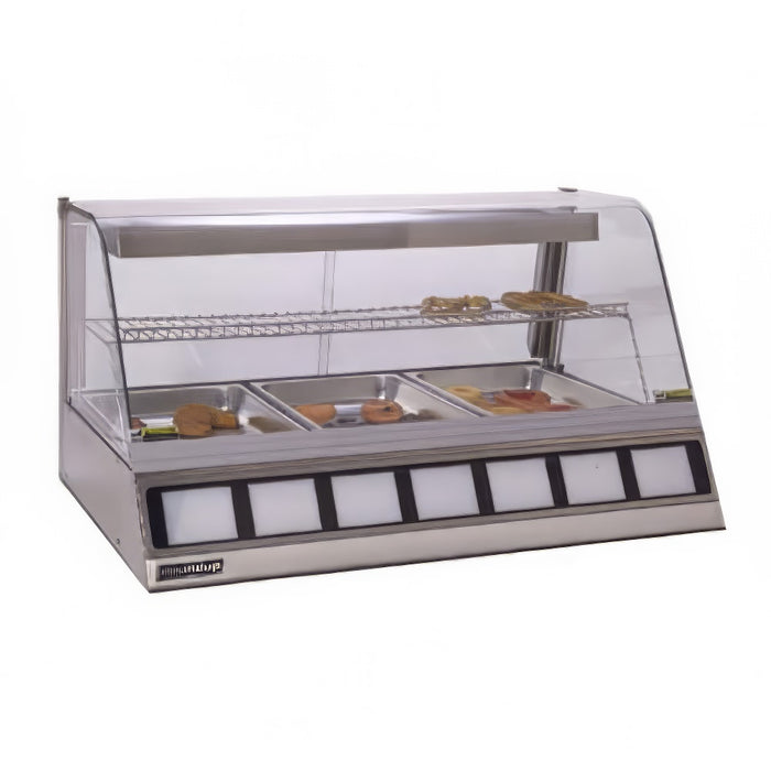 Antunes DCH-320 42 1/2" Full Service Countertop Heated Display Case - (2) Shelves, 120v-cityfoodequipment.com