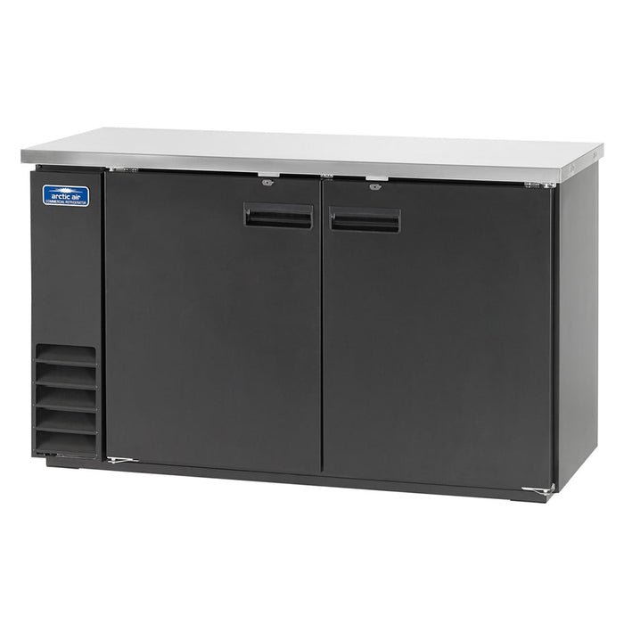 Arctic Air ABB60 61" Bar Refrigerator - 2 Swinging Solid Doors, Black, 115v-cityfoodequipment.com