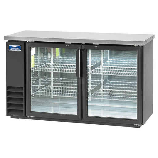 Arctic Air ABB60G 61" Bar Refrigerator - 2 Swinging Glass Doors, Black, 115v-cityfoodequipment.com