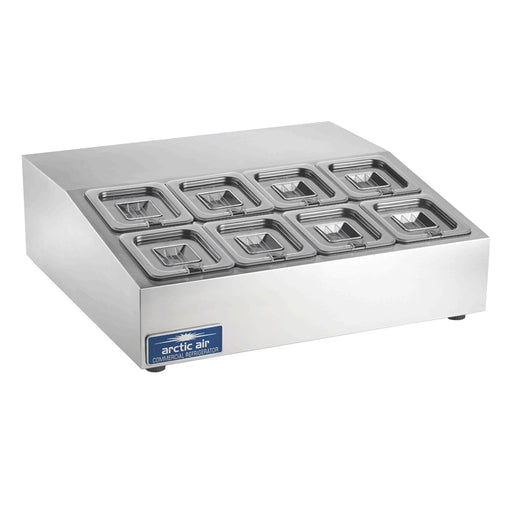 Arctic Air ACP8SQ 27 1/2" Countertop Refrigerated Prep Rail - Hinged Lid-cityfoodequipment.com