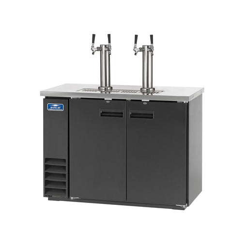 Arctic Air ADD48R-2 49" Kegerator Beer Dispenser W/ (2) Keg Capacity - (2) Columns, Black, 115v-cityfoodequipment.com
