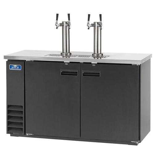 Arctic Air ADD60R-2 61" Kegerator Beer Dispenser W/ (2) Keg Capacity - (2) Columns, Black, 115v-cityfoodequipment.com