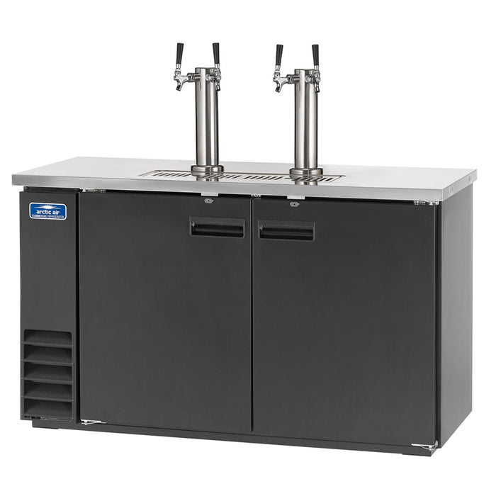 Arctic Air ADD60R-2 61" Kegerator Beer Dispenser W/ (2) Keg Capacity - (2) Columns, Black, 115v-cityfoodequipment.com