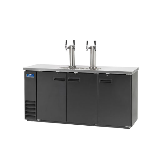 Arctic Air ADD72R-2 73" Kegerator Beer Dispenser W/ (2) Keg Capacity - (2) Columns, Black, 115v-cityfoodequipment.com