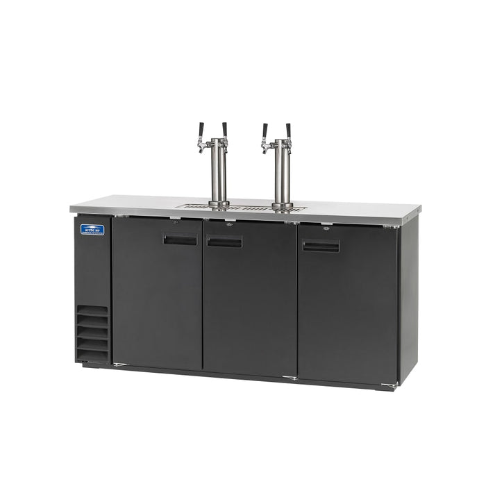 Arctic Air ADD72R-2 73" Kegerator Beer Dispenser W/ (2) Keg Capacity - (2) Columns, Black, 115v-cityfoodequipment.com