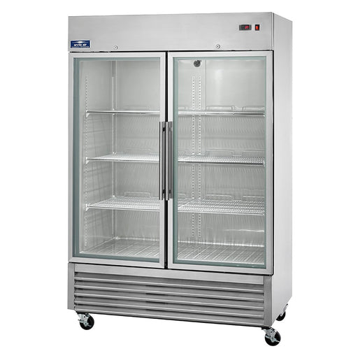Arctic Air AGR49 54" Two Section Reach In Refrigerator, (2) Left/Right Hinge Glass Doors, 115v-cityfoodequipment.com