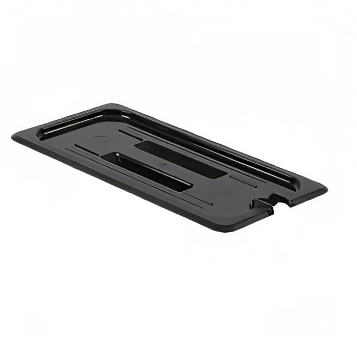 Thunder Group PLPA7130CSBK Third Size Slotted Food Pan Cover - Polycarbonate, Black - 12, (each)-cityfoodequipment.com