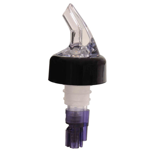 Thunder Group PLPR113C 1 1/8 Oz Measured Liquor Pourer W/ Purple Tail, Black Collar - 1, (pack)-cityfoodequipment.com