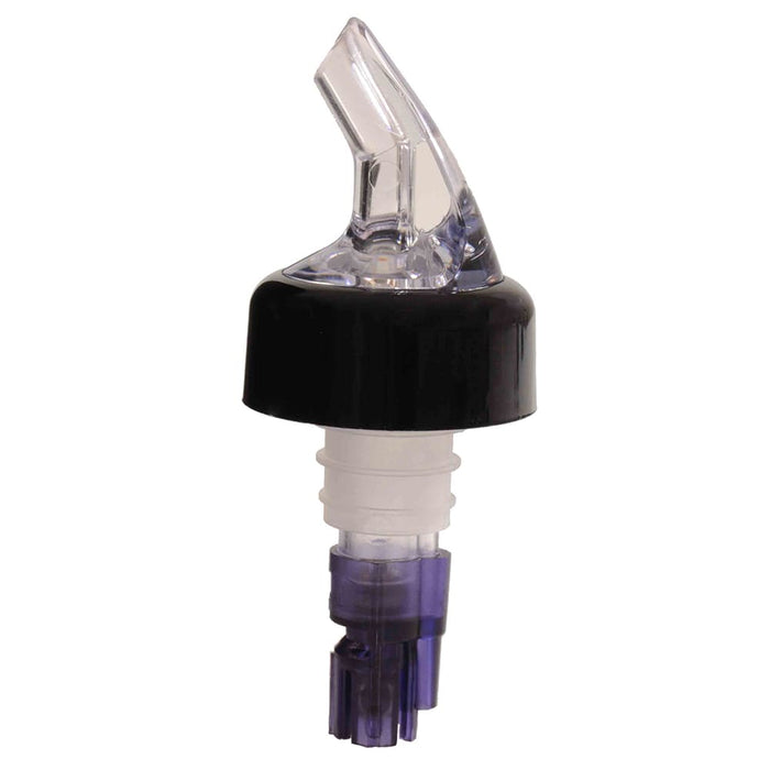 Thunder Group PLPR113C 1 1/8 Oz Measured Liquor Pourer W/ Purple Tail, Black Collar - 1, (pack)-cityfoodequipment.com