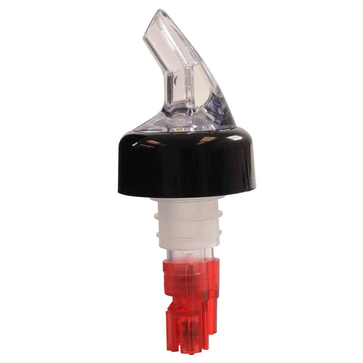 Thunder Group PLPR100C 1 Oz Measured Liquor Pourer W/ Red Tail, Black Collar - 1, (pack)-cityfoodequipment.com