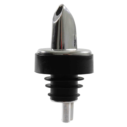 Thunder Group PLPR506S Free Flow Liquor Pourer W/ Soft Black Collar, Chrome - 12, (pack)-cityfoodequipment.com