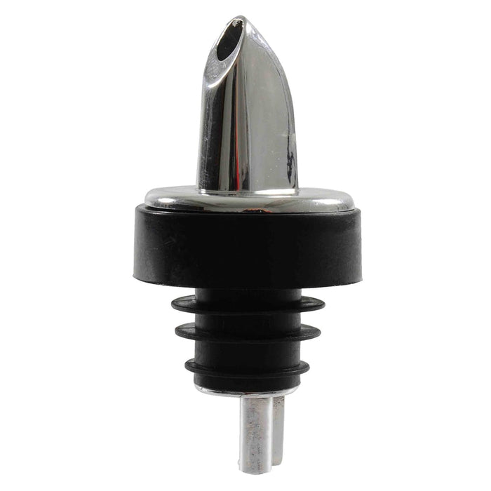 Thunder Group PLPR506S Free Flow Liquor Pourer W/ Soft Black Collar, Chrome - 12, (pack)-cityfoodequipment.com