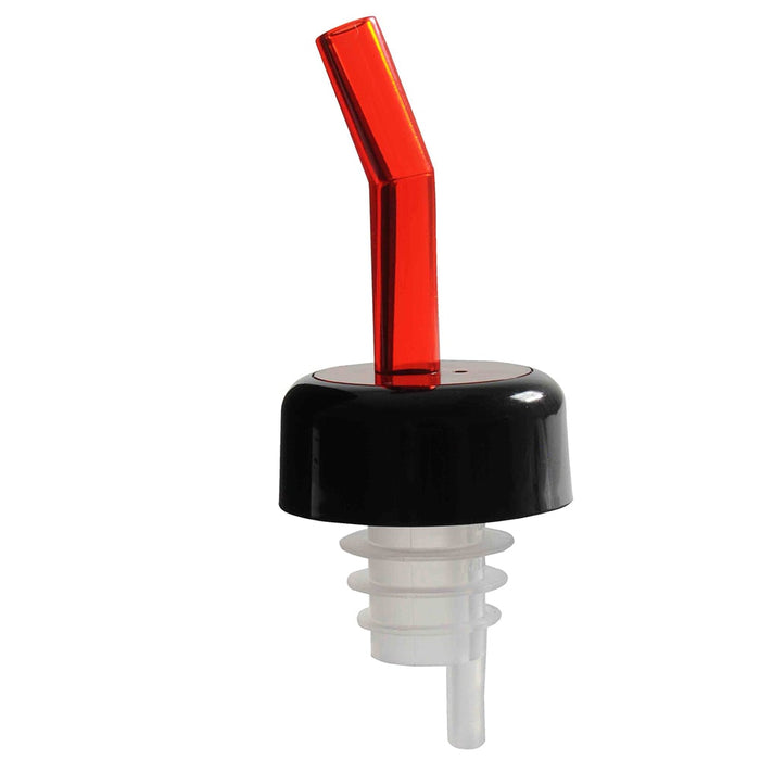 Thunder Group PLPR700RD Free Flow Liquor Pourer W/ Black Collar, Red Spout - 12, (pack)-cityfoodequipment.com