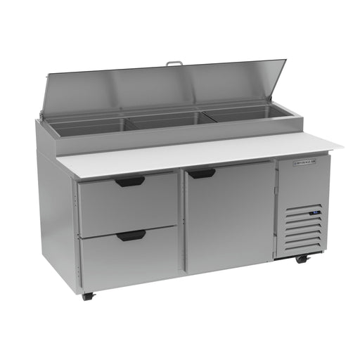 Beverage-Air DPD67HC-2 67" Hydrocarbon Series Pizza Prep Table W/ Refrigerated Base, 115v-cityfoodequipment.com