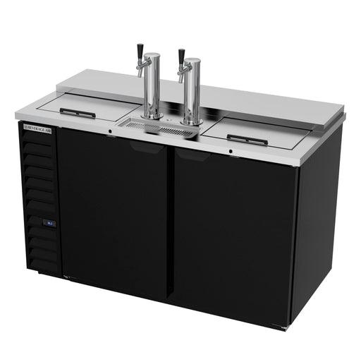 Beverage-Air DD58HC-1-C-B 59" Kegerator Beer Dispenser W/ (3) Keg Capacity - (2) Column, Black, 115v-cityfoodequipment.com